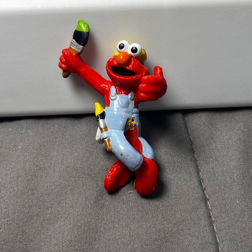 Vintage 90s‎ Sesame Street Painter Elmo Pencil Topper Muppets Collectible